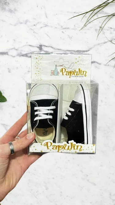 Papulin Baby Patike "First Steps" – Crno-bijeli klasik